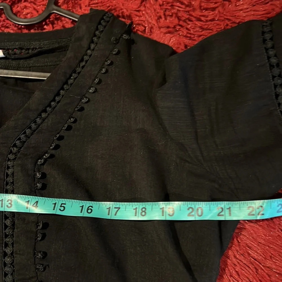Gap Black boho crotchet ballon sleeves blouse Sz S - Picture 8 of 14